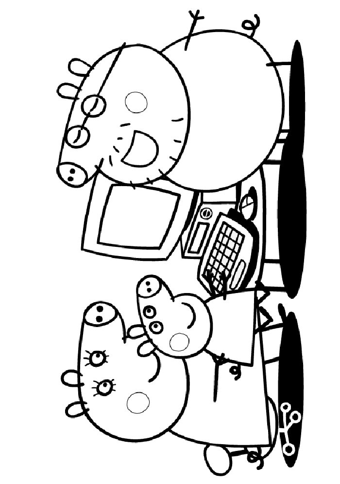 Plansa de colorat cu Peppa Pig 38 32